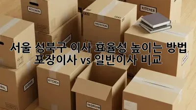 서울 성북구 이사 효율성 높이는 방법: 포장이사 vs 일반이사 비교