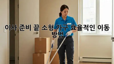 이사 준비 끝! 소형 가구 효율적인 이동 방법
