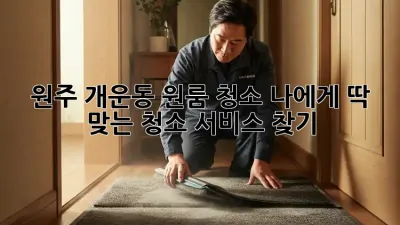 원주 개운동 원룸 청소, 나에게 딱 맞는 청소 서비스 찾기!